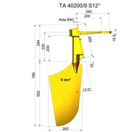 Rudders in nibral TNI40200-9 S12°